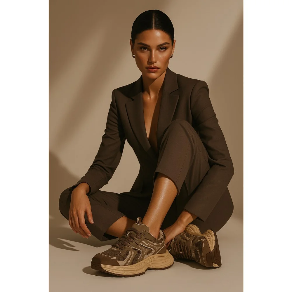 Жіночі коричневі демісезонні кросівки Allsy Lonza модель Brown 5962