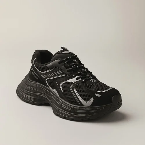 Модні жіночі демісезонні кросівки Allsy Lonza 205185 204206 8809 Black 5963 в стилі Balenciaga з байковою підкладкою