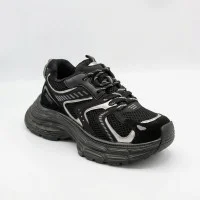 Модні жіночі демісезонні кросівки Allsy Lonza 205185 204206 8809 Black 5963 в стилі Balenciaga з байковою підкладкою