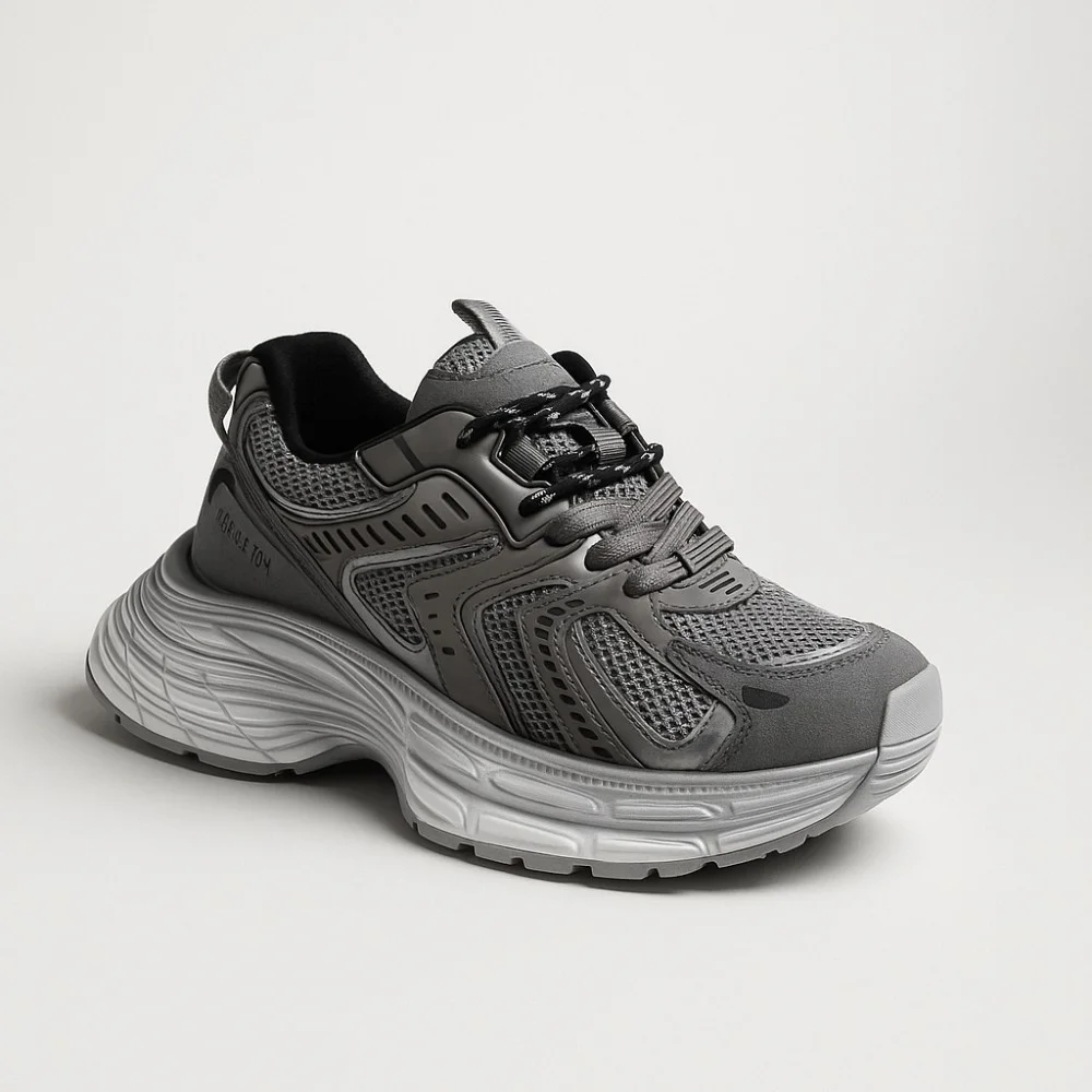 Women's Grey-Silver Allsy Lonza Sneakers Model 5964
