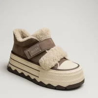 Women's winter gray slip-ons Allsy Lonza 204930 202065 624D150-3 KHAKI 5965 made of genuine suede