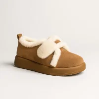 Women's winter beige ugg boots Allsy Lonza 203984 204779 203-8591-2-25ZM Camel 5967 made of genuine suede with Velcro