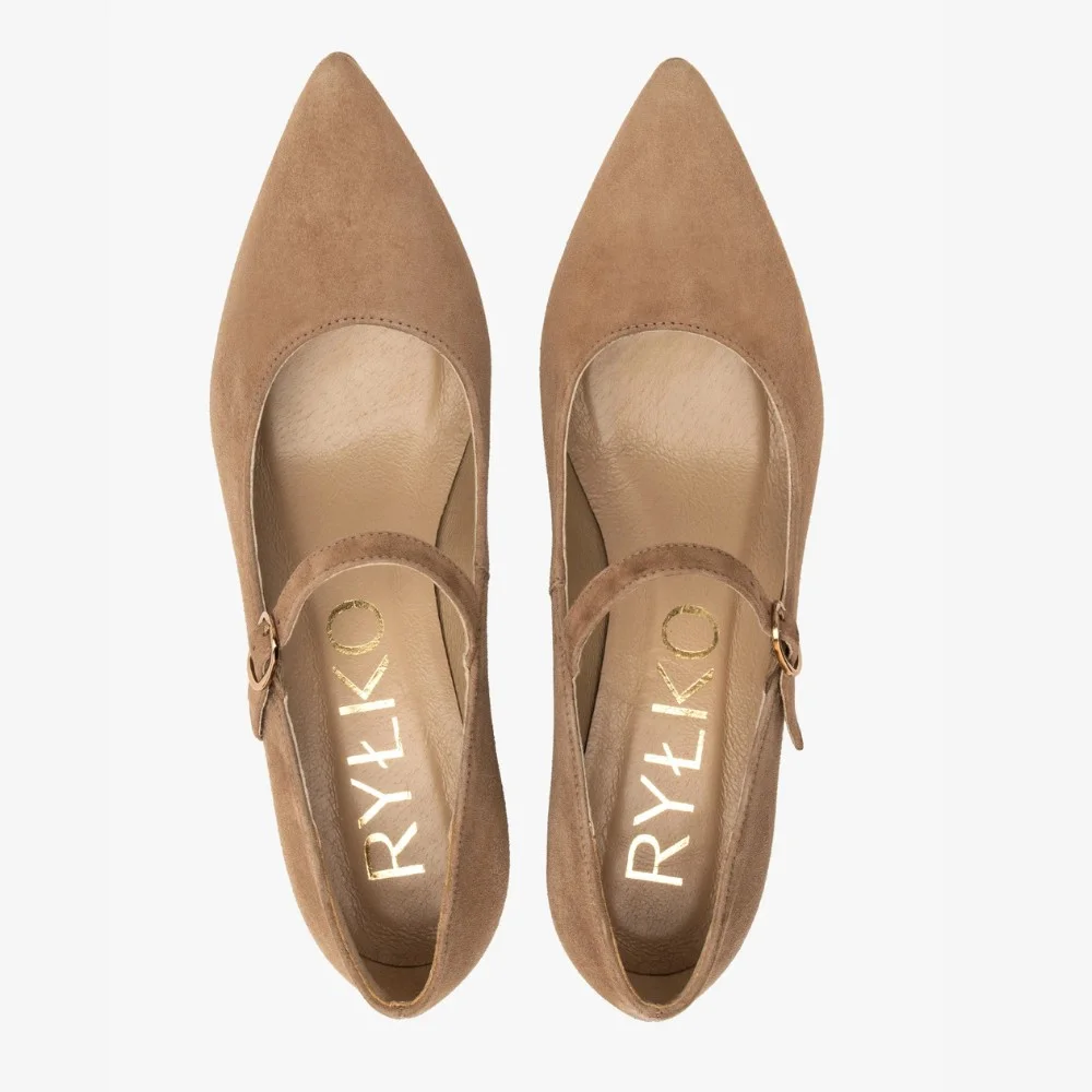 Класичні туфлі Mary Jane на блочному підборі з ремінцем Rylko (Польща) модель 5972