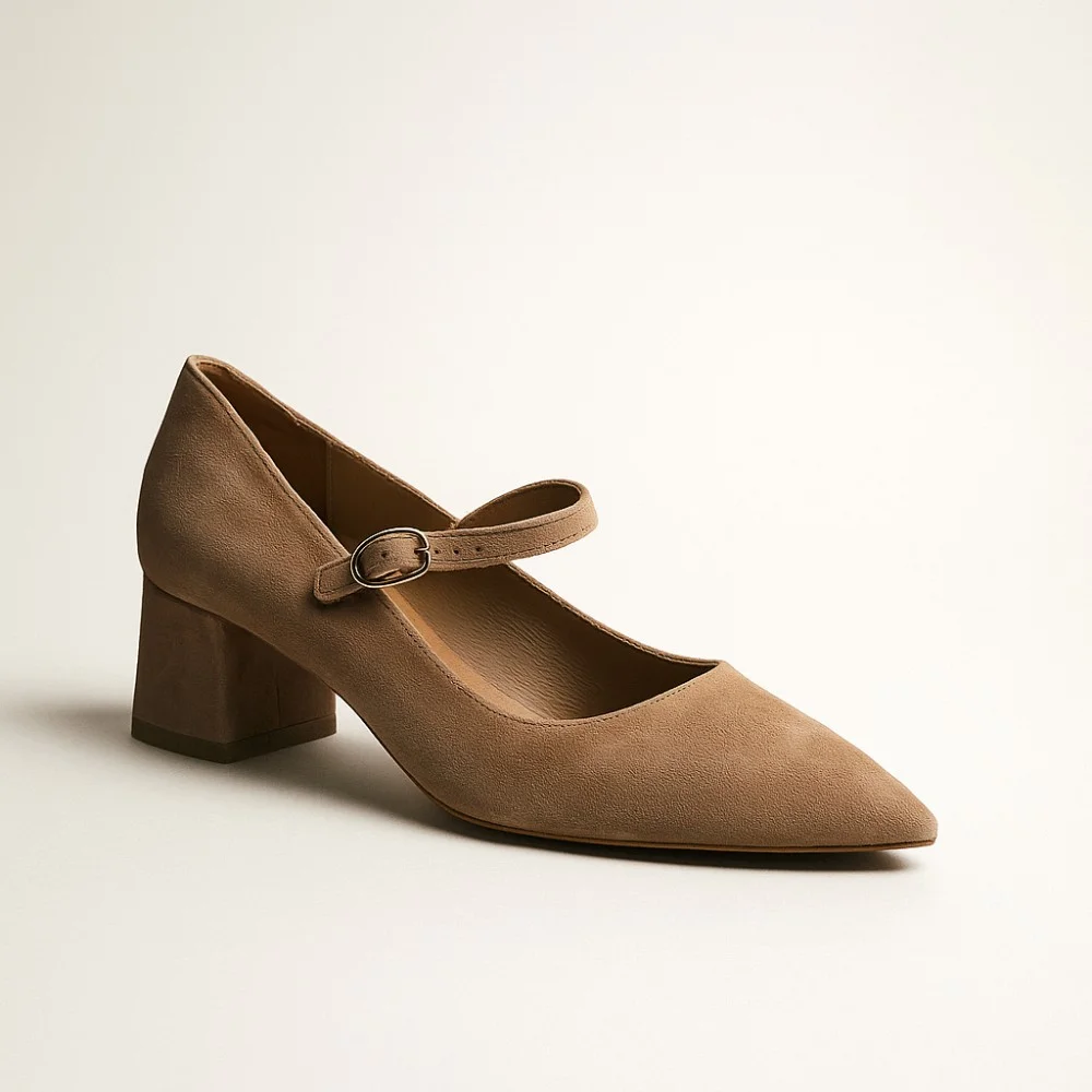 Класичні туфлі Mary Jane на блочному підборі з ремінцем Rylko (Польща) модель 5972