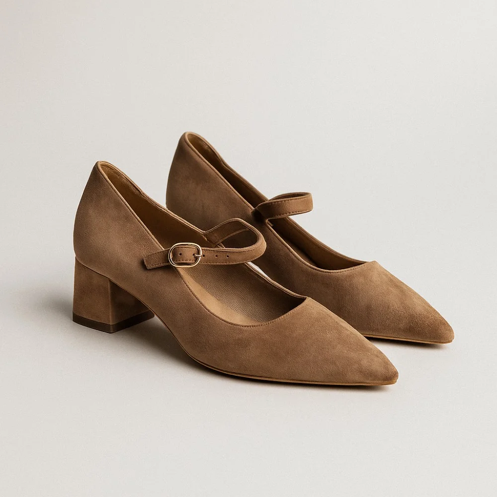 Класичні туфлі Mary Jane на блочному підборі з ремінцем Rylko (Польща) модель 5972