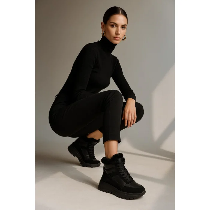 Жіночі зимові черевики Allsy Lonza 204146 Black модель 5979