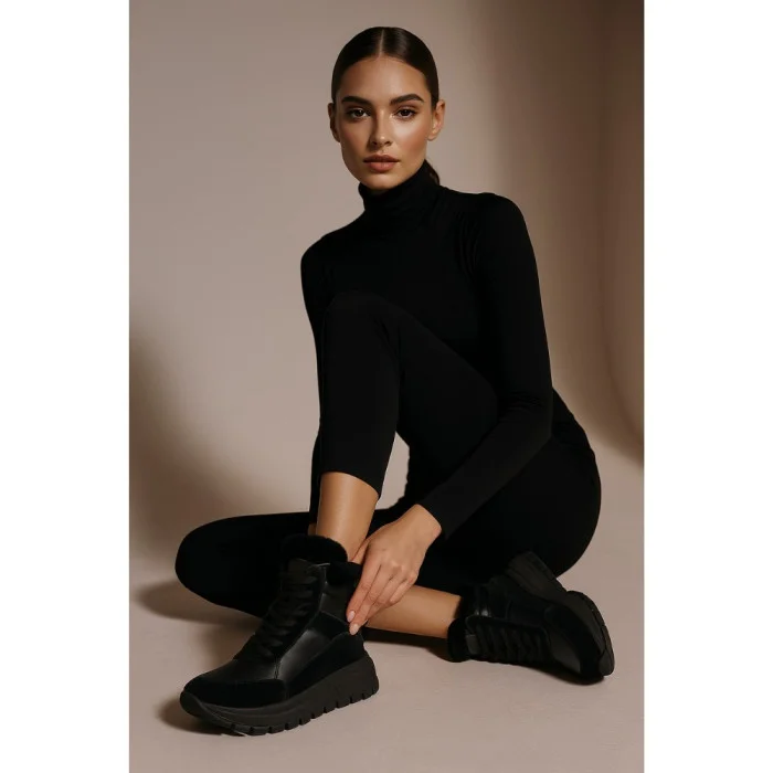 Жіночі зимові черевики Allsy Lonza 204146 Black модель 5979
