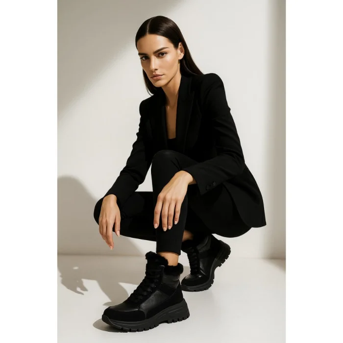 Жіночі зимові черевики Allsy Lonza 204146 Black модель 5979