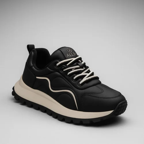 Women's black demi-season sneakers Allsy Lonza 202203 8106-66 Black 5980, comfortable