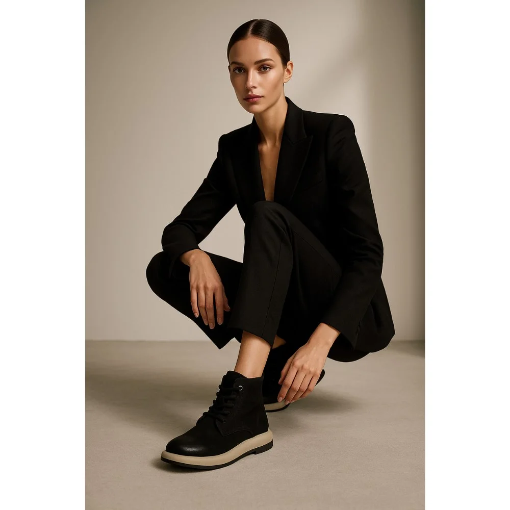 Жіночі демісезонні ботинки Allsy Lonza 204022 з натурального нубуку модель 5988