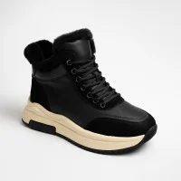 Women's winter boots Allsy Lonza 204152 25Z2Z089 5992 Black black, made of genuine leather, with wool insulation