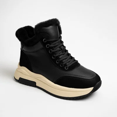 Women's winter boots Allsy Lonza 204152 25Z2Z089 5992 Black black, made of genuine leather, with wool insulation