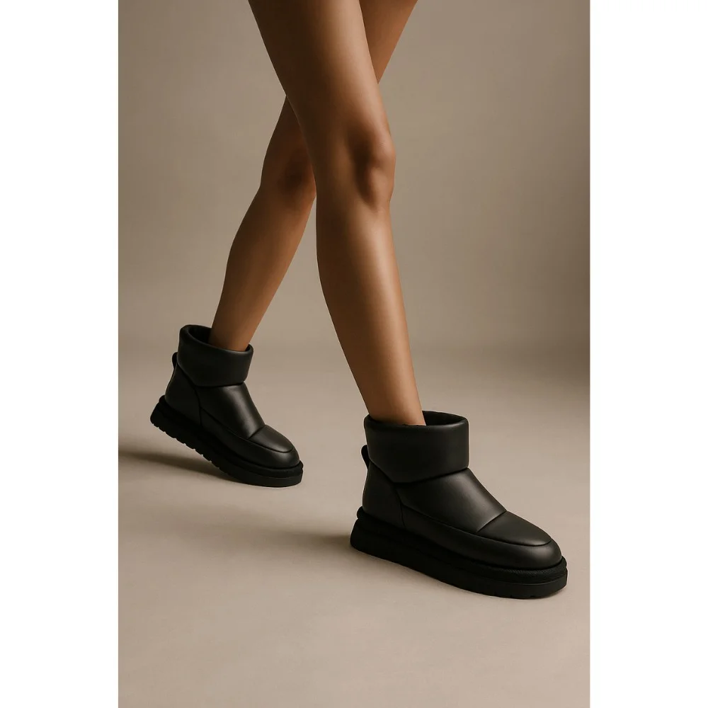 Жіночі зимові шкіряні дутики Allsy Lonza 201656 615-20-1 BLACK 5993