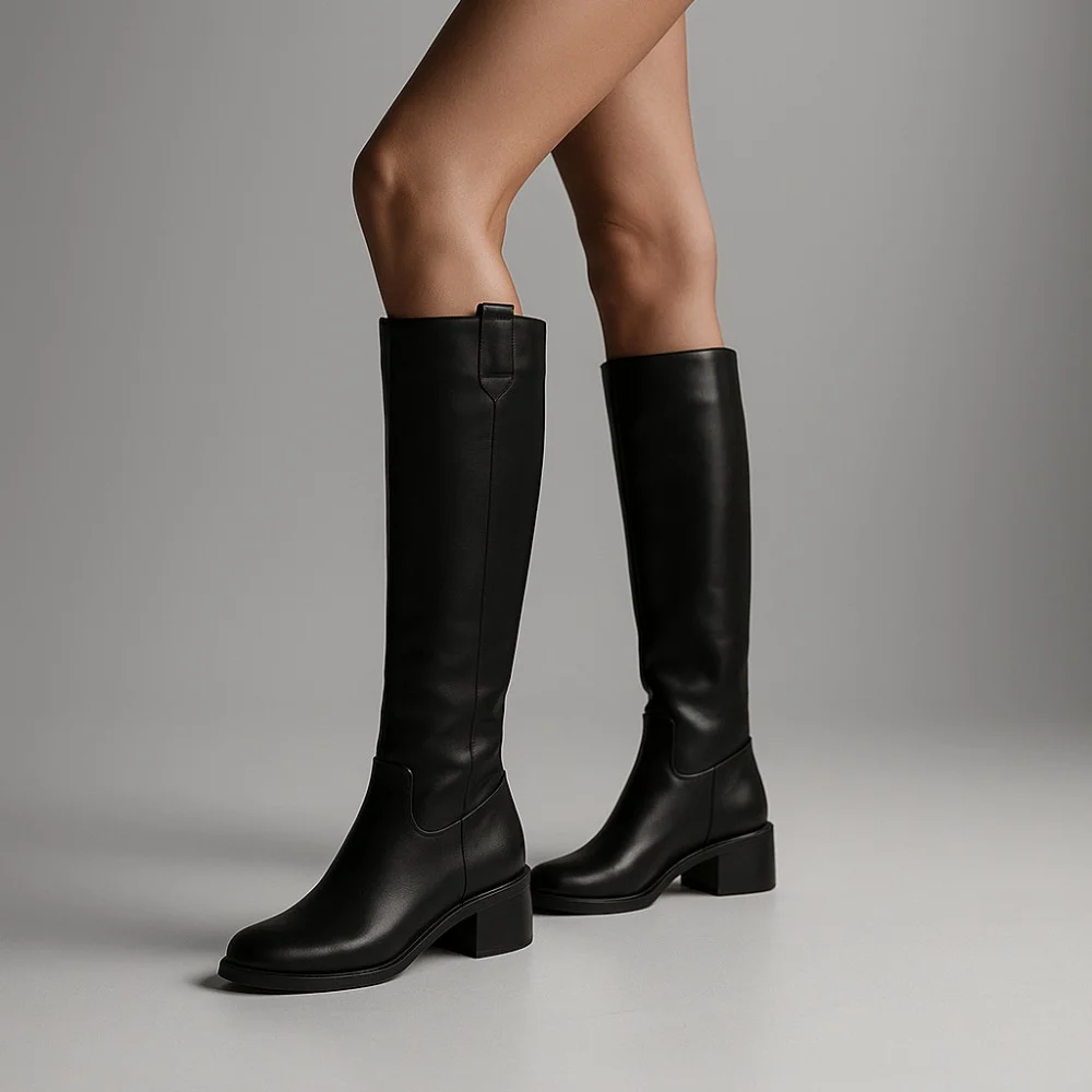 Жіночі чорні шкіряні чоботи Romax Comfort 8191-E 5998 з утепленням