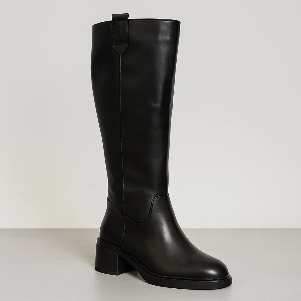 Жіночі чорні шкіряні чоботи Romax Comfort 8191-E 5998 з утепленням