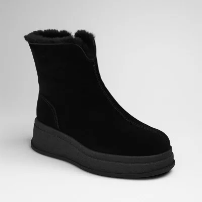 Women's winter wedge boots Anna Lucci Lonza 204950 203242 80923-8A BLACK 5999 black, made of genuine suede