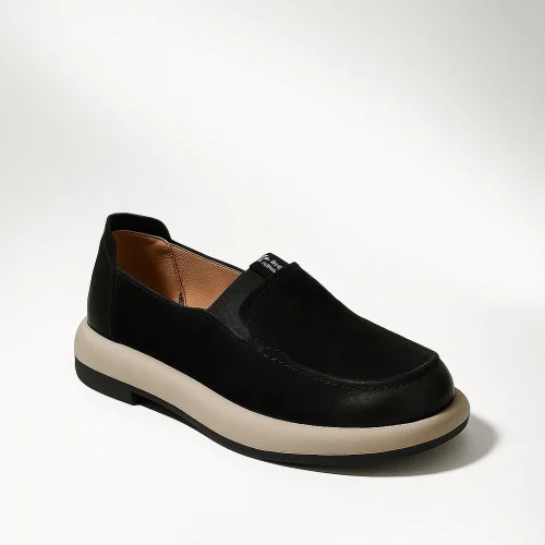 Женские демисезонные туфли Allsy Lonza Giselle Black 203947 205830 25Z53D066-3 6003 черные, без шнурков, на резинке, комфортные 