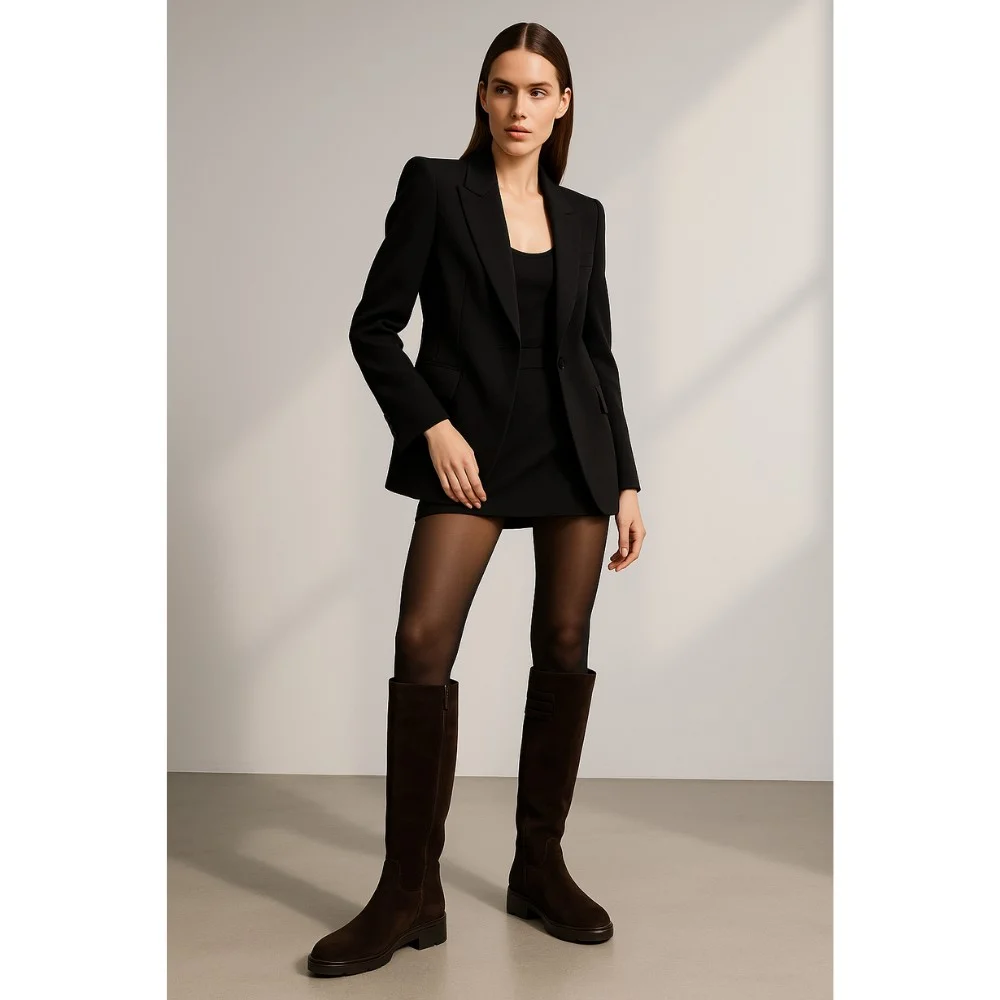 Fabio Monelli 201293 BY2427-03-C2673+1: жіночі замшеві чоботи, коричневі, єврозима, цигейка 