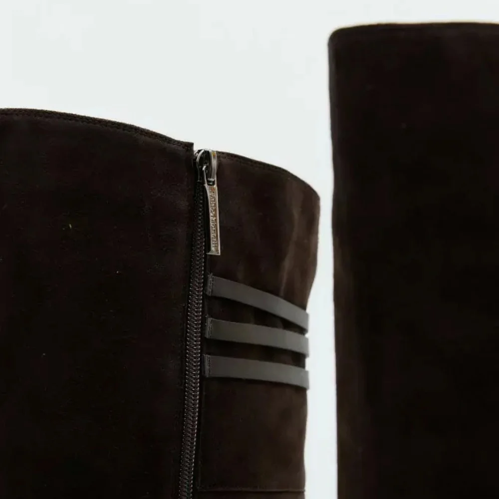 Fabio Monelli 201293 BY2427-03-C2673+1: жіночі замшеві чоботи, коричневі, єврозима, цигейка 