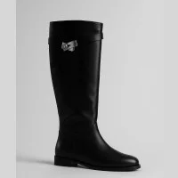 Romax Comfort 8195-DS NY 190212 6006 black high-top boots with fittings, made of genuine leather, in the style of Hermes Lux Jumping