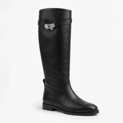 Romax Comfort 8195-DS NY 190212 6006 black high-top boots with fittings, made of genuine leather, in the style of Hermes Lux Jumping Romax Comfort 8195-DS NY 190212 6006 black high-top boots with fittings, made of genuine leather, in the style of Hermes Lux Jumping