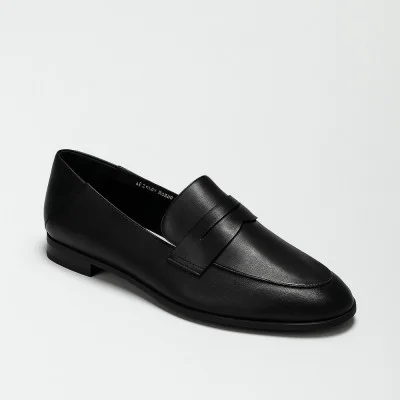 Women's black leather loafers Fabio Monelli 183268 G52-22A-Y164X2 6007