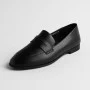 Women’s black leather loafers Fabio Monelli 183268 G52-22A-Y164X2 6007