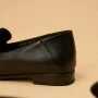 Women’s black leather loafers Fabio Monelli 183268 G52-22A-Y164X2 6007