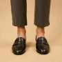 Women’s black leather loafers Fabio Monelli 183268 G52-22A-Y164X2 6007