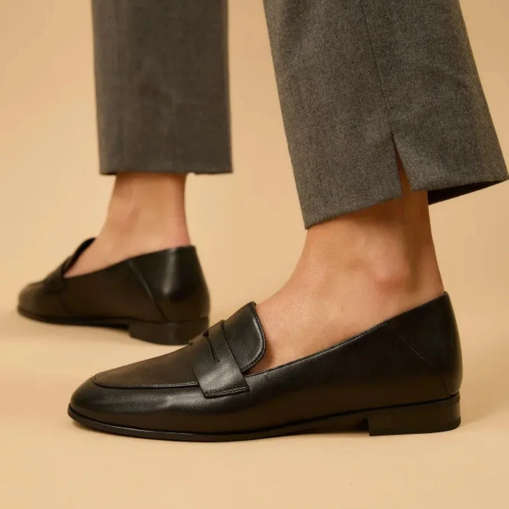 Women’s black leather loafers Fabio Monelli 183268 G52-22A-Y164X2 6007