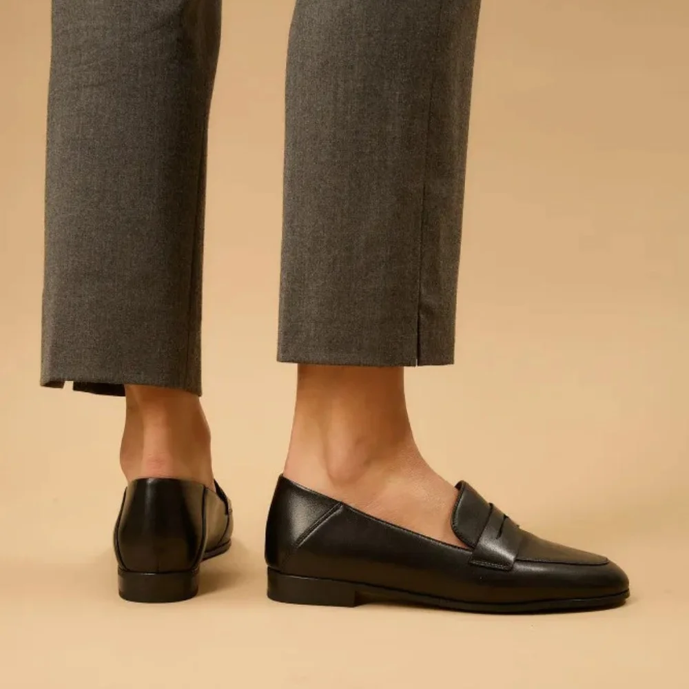 Women’s black leather loafers Fabio Monelli 183268 G52-22A-Y164X2 6007