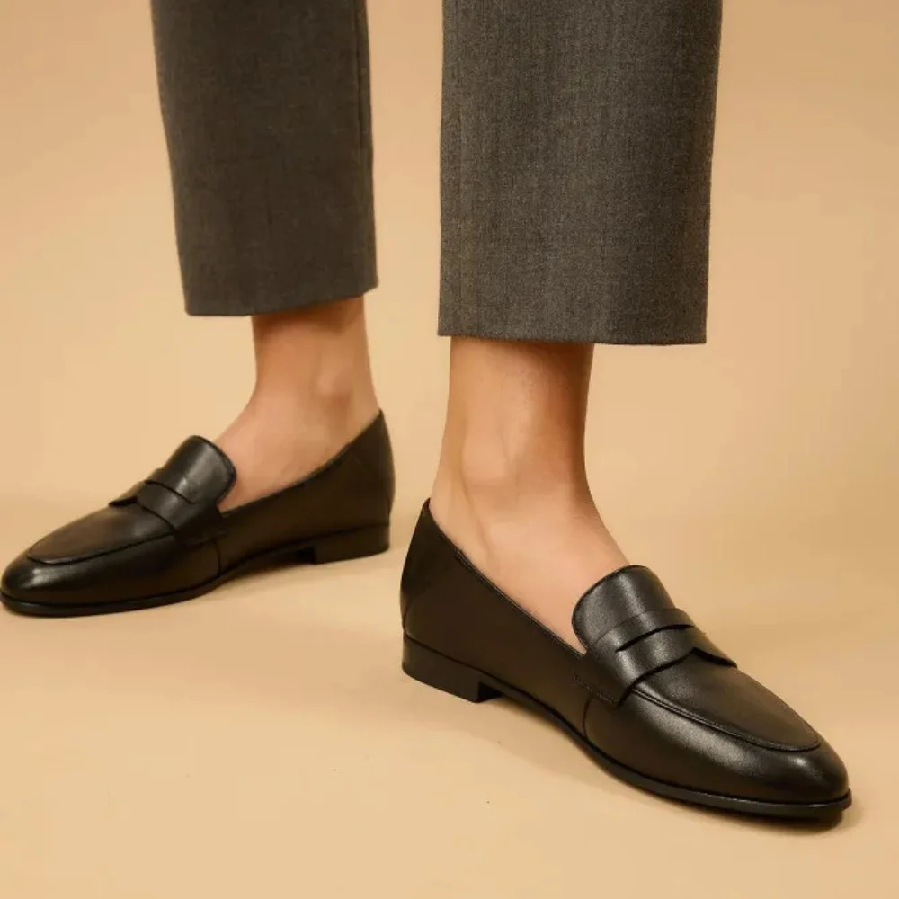 Women’s black leather loafers Fabio Monelli 183268 G52-22A-Y164X2 6007
