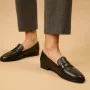 Women’s black leather loafers Fabio Monelli 183268 G52-22A-Y164X2 6007