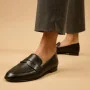 Women’s black leather loafers Fabio Monelli 183268 G52-22A-Y164X2 6007