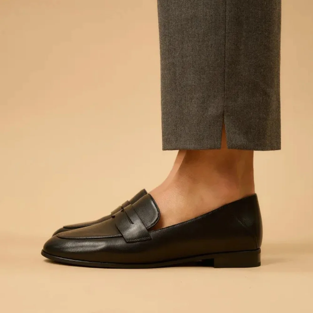 Women’s black leather loafers Fabio Monelli 183268 G52-22A-Y164X2 6007