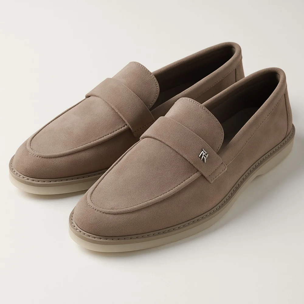 Women’s grey nubuck loafers Mary Rosa Sky-14 6008