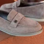 Women’s grey nubuck loafers Mary Rosa Sky-14 6008