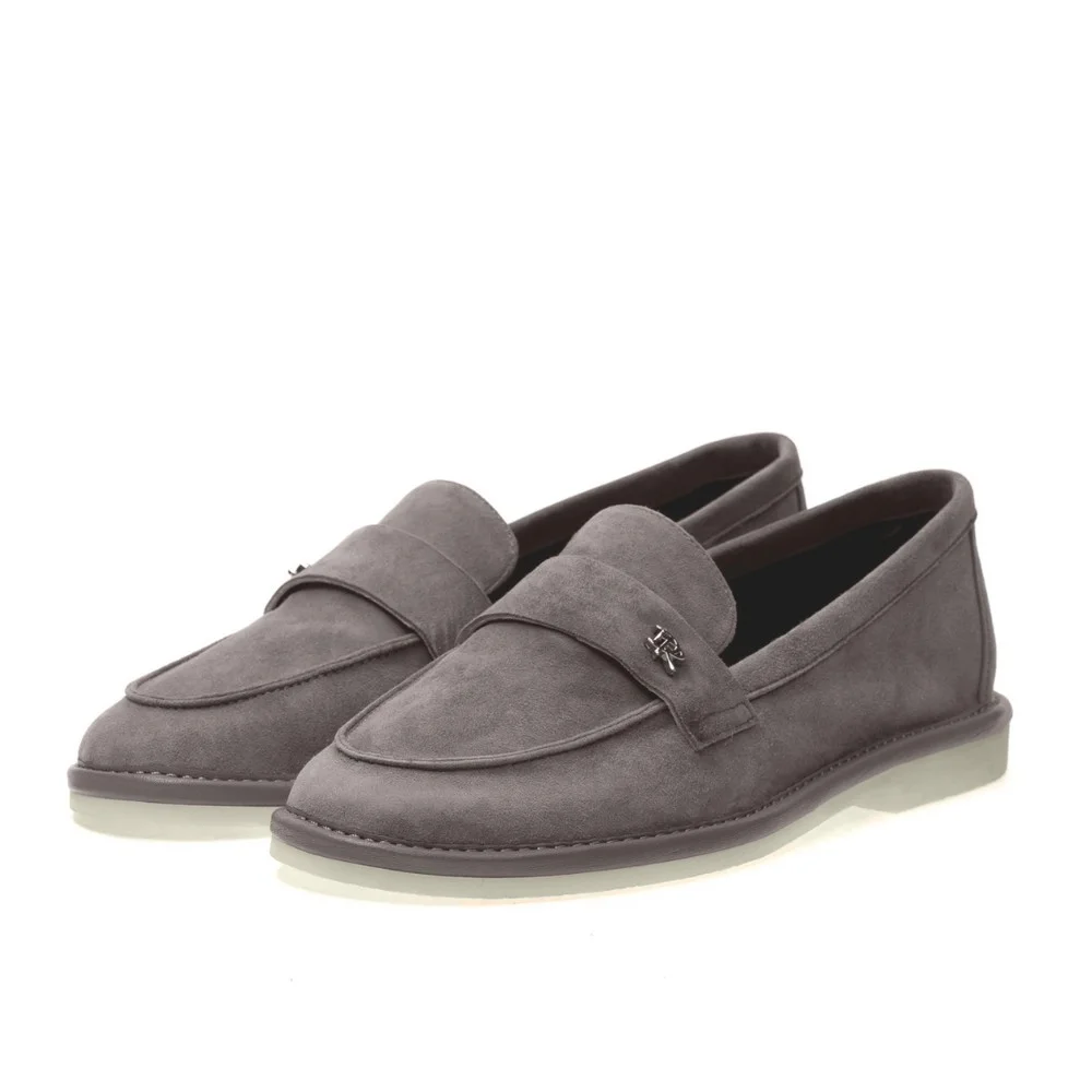 Women’s grey nubuck loafers Mary Rosa Sky-14 6008