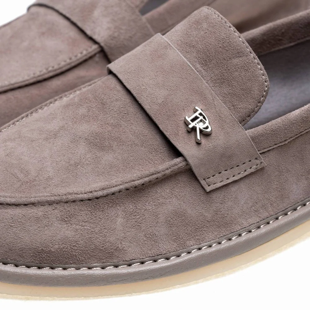 Women’s grey nubuck loafers Mary Rosa Sky-14 6008