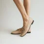 Women’s beige leather pumps by Mary Rosa with bow — 12255 LD9223-3-P5223 art i cot bezh 6009
