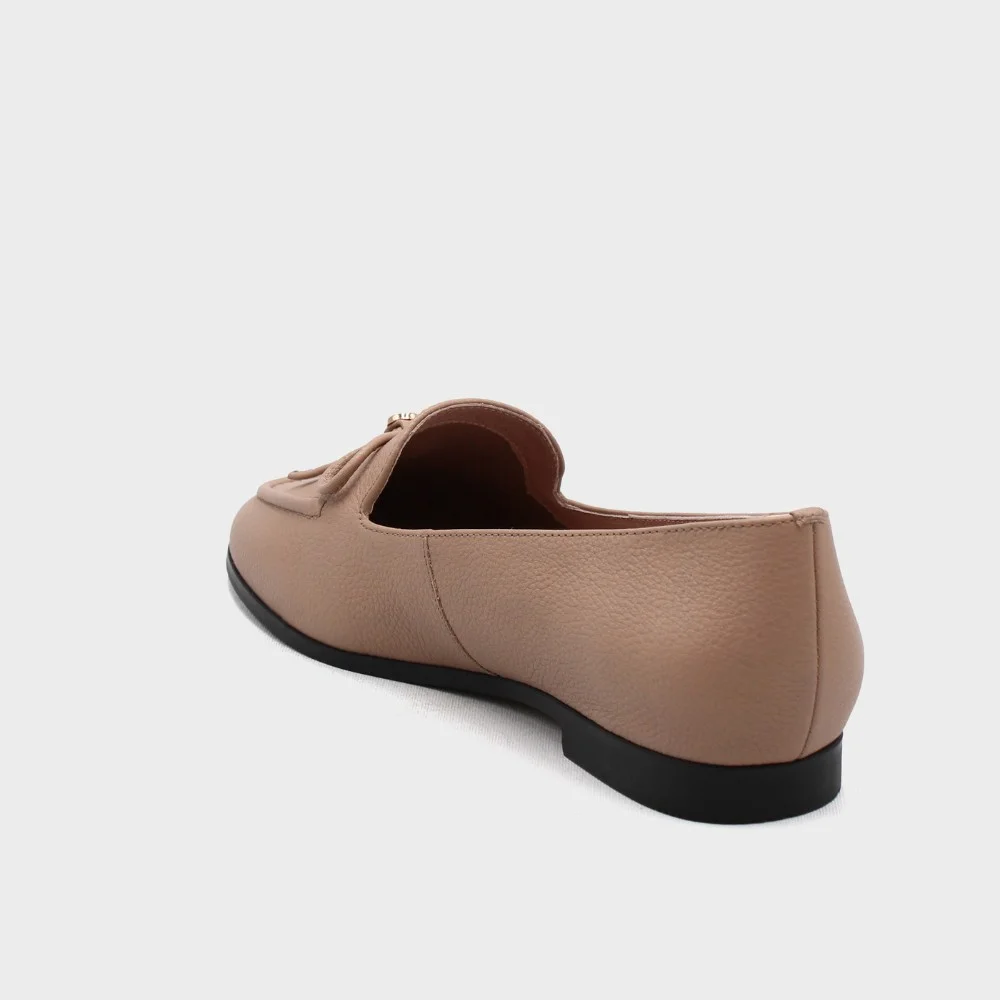 Women’s beige leather pumps by Mary Rosa with bow — 12255 LD9223-3-P5223 art i cot bezh 6009