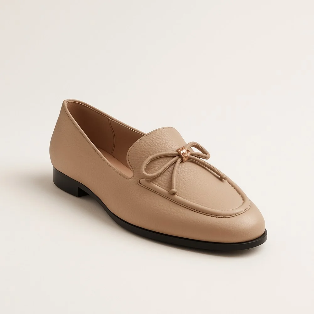 Women’s beige leather pumps by Mary Rosa with bow — 12255 LD9223-3-P5223 art i cot bezh 6009