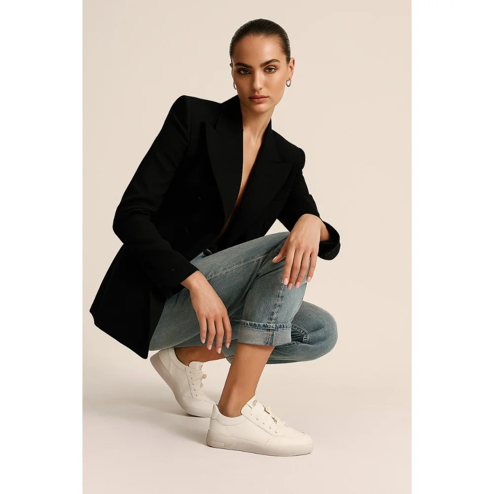 Women’s white leather Allsy Lonza sneakers 204455 204456 6010 with pearl detail