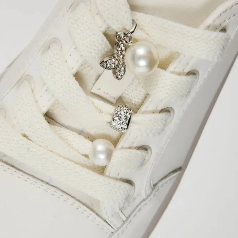 Women’s white leather Allsy Lonza sneakers 204455 204456 6010 with pearl detail