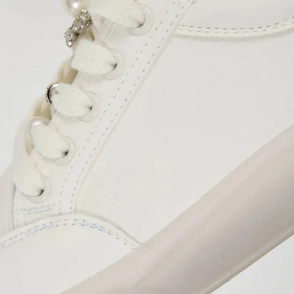 Women’s white leather Allsy Lonza sneakers 204455 204456 6010 with pearl detail