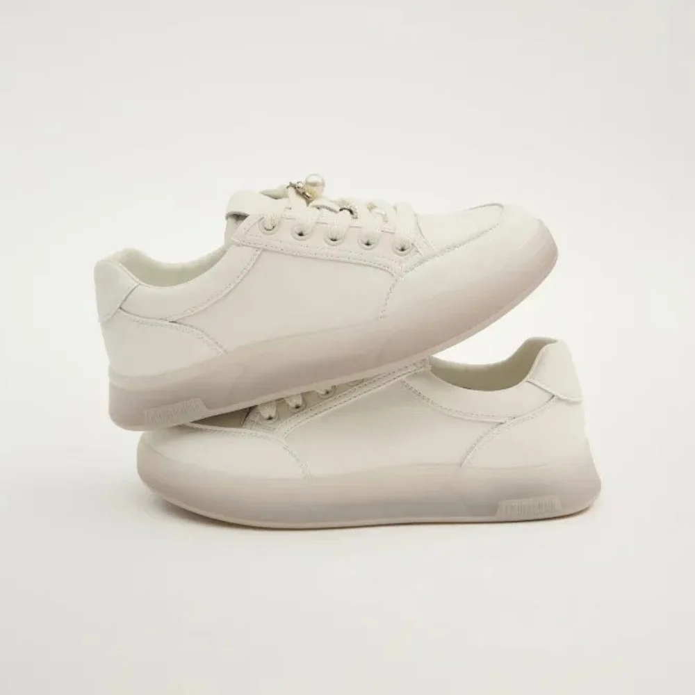 Women’s white leather Allsy Lonza sneakers 204455 204456 6010 with pearl detail