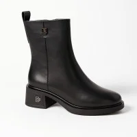 Жіночі чорні черевики демісезонні Fabio Monelli 203210 22B540-F306-NP1015B Black 6012 з натуральної шкіри на невеликому підборі