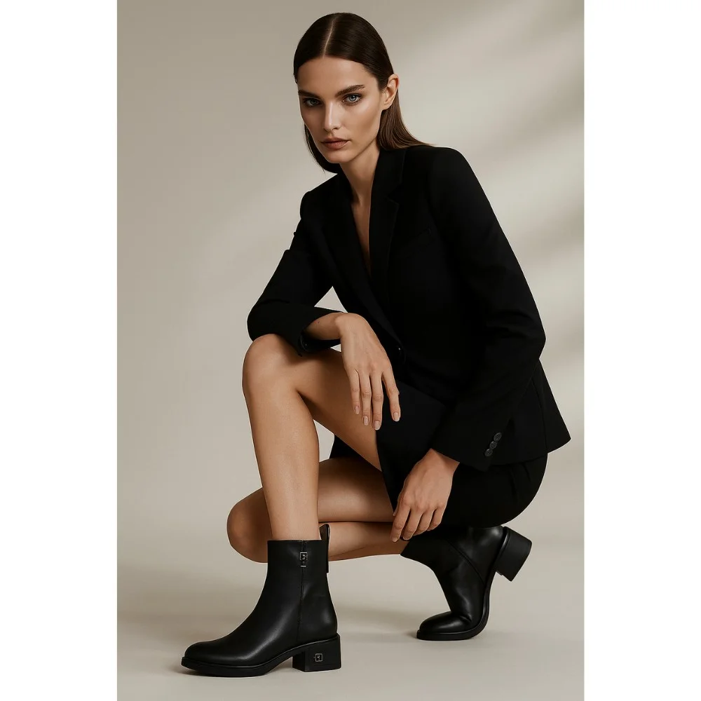 Жіночі шкіряні демісезонні черевики Fabio Monelli 203210 22B540-F306-NP1015B Black 6012