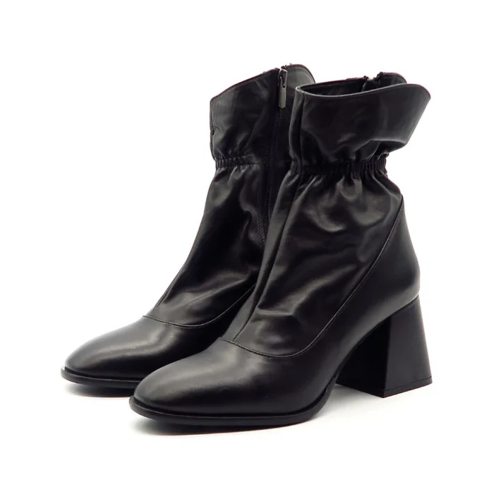 Women's Black Ankle Boots Bombonella 601.62444 S.A. 12 T SYH 6019 Medium Heel