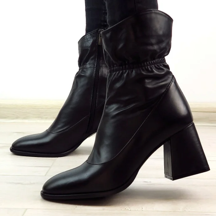 Women's Black Ankle Boots Bombonella 601.62444 S.A. 12 T SYH 6019 Medium Heel